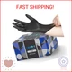 Hand-E Touch Black Nitrile Disposable Gloves Large, 50 Count - BBQ, Tattoo, Hair