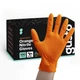 [100 Count 8 Mil Disposable Orange Nitrile Gloves HEAVY DUTY, Industrial, Dia...