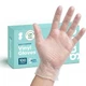 GUSTO Clear Vinyl Disposable Gloves, 100 Count, Latex~Free, Food Safe