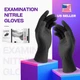 Black Nitrile Exam Powder-Free Disposable Gloves 4 mil,  1000 PCS