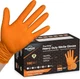 TitanFlex Thor Grip Heavy Duty Industrial Orange Nitrile Gloves L- 100/box