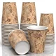 Disposable Brown Cups - 8oz Printed Paper Cups for Hot Beverages & Tea - Eco ...