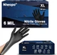 6 Mil Black Nitrile Gloves, 100 pcs Premium Powder-Disposable Gloves,