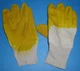 Tan Latex Coated Rubber Glove Pair