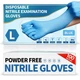 Medguy Powder-Free Nitrile Exam Gloves, 4.5 Mil, 100 Pcs Large, Large (Blue)