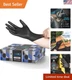 Stylish Black Nitrile Disposable Gloves &ndash; 100 Count &ndash; Safe for Food & Allergies