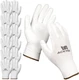 ACKTRA Ultra-Thin PU Safety WORK GLOVES 12 Medium (Pack of 12), White/White 
