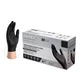 Ammex Black Nitrile PF Exam Gloves, Large