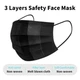 300 PCS Breathable Disposable 3-PLY Black Face Mask  Ear loop Mouth Cover Dust