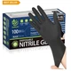 Professional Food-Safe Black Nitrile Gloves - Fit for Cooking, 100 Disposable