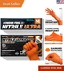 50 Pcs 8Mil Nitrile Gloves - Powder Free, Waterproof, Food Grade, Medium Orange
