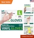 Vinyl Disposable Exam Gloves, Clear 4 Mil Powder-Free Latex-Free Medical Food...
