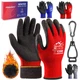 Nopaben Winter Work Gloves for Men with Grip, Thermal 9/Large, Red & Blue 