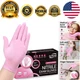 3-mil Pink Disposable Nitrile Gloves, Ideal for Cleaning & Estheticians - 100ct