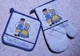 Sweden Oven Mitt Pot Holder 2 PC Set Never Used Featuring Couple in Folk Dress