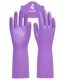 PACIFIC PPE Reusable Dishwashing Gloves, 4 Pairs, Latex~Free, Purple, Large
