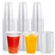 200 Sets 10 oz Clear Plastic Cups With Flat Lids, 10 Ounce Disposable Drinkin...