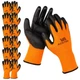 ACKTRA Ultra-Thin PU Safety WORK GLOVES 12 Pairs, WG002 Orange/Black, X-Large