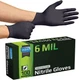 Inspire Black Nitrile Gloves HEAVY DUTY 6 Mil Nitrile Chemical Resistant Medical