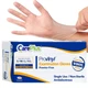 CARE PLUS Pro Vinyl Medical Examination Gloves, Size Medium, Clear 