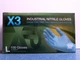 Ammex&nbsp; X3 Industrial Nitrile Gloves, Latex Free, Size X LARGE, Box of 100