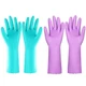 Elgood Reusable Dishwashing Cleaning Gloves with Latex free, Cotton lining,Ki...