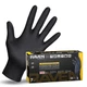 SAS Safety 66518 Raven Powder-Free Disposable Black Nitrile 7-Mil Gloves, Large,