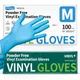 Supmedic Vinyl Disposable Exam Gloves, 4 Mil Medium, 100 Medium (Blue) 