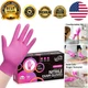 Lightweight 3-Mil Fuchsia Disposable Nitrile Gloves - Safe, Stretchable, 100 CT