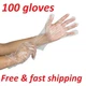 200 pcs Disposable Clear Poly Gloves Food Travel Cleaning Kitchen Plastic