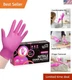 Disposable Nitrile Gloves Pink Fuchsia Powder-Free Food Safe Waterproof 100pcs