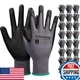 Manusage Safety Gloves For Men And Women Microfoam Nitrile Touchscreen Fingers