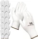 ACKTRA Ultra-Thin PU Safety WORK GLOVES 12 Medium (Pack of 12), White/White 