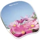 Fellowes Photo Gel Mouse Pad Wrist Rest with Microban Protection - Pink Flowers