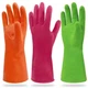 Cleanbear Rubber Cleaning Gloves, Medium, 11.8 in, 3 Pairs