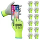 DULFINE 12 Pairs Hi-Vis Work Gloves, PU Coated, Touchscreen, XL, Men & Women