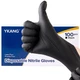 YKANG Black Disposable Nitrile Gloves,Latex Free Disposable Gloves 100 PCS,Fo...