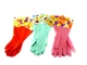 3 Pair Decorative Boutique Latex Cleaning Dishwashing Gloves With Fancy Cuff Wit