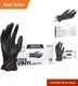 Latex-Free Disposable Vinyl Gloves, Black, 100 Count - Ideal for Food Handling