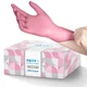 Pink Nitrile Disposable Gloves, Medium, 200 Count, Latex & Powder Free