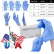 100pcs Nitrile Exam Medical Disposable Gloves Powder Latex Free Hand Food Grade