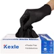 Black Nitrile Disposable Gloves Pack of 100, Latex Safety Working Gloves for ...
