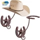 Cowboy Hat Rack for Wall Rustic Metal Cowboy Hat Holder 2 Pack Hat Hanger Wester