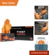 First Glove Grip Orange Nitrile Disposable Gloves 8 Mil Raised Diamond Texture