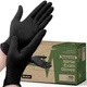 [150 Count] Medium Biodegradable Gloves - Black Nitrile Disposable Gloves - M...
