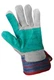 Small (7) Blue/Red/Black Stripes with Gray/Teal Cowhide Double Palm Gloves 2300