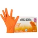 8 Mil Disposable Orange Nitrile Rubber Gloves. Heavy Duty, Food Safe, Mechani...