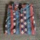 Wrangler Retro Womens Size L Blue Aztec Print Pearl Snap Shirt Country Western