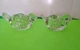 Candle Holder 2 Clear Heavy Glass Bird Votives