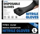 Nitrile Disposable Gloves, 4 Mil Black Powder-Free Latex-Free Food-Safe Glove fo